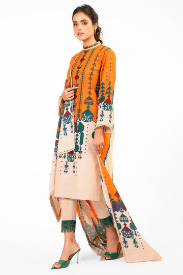Alkaram FW-25-22-Yellow Winter Collection 2022 Online Shopping